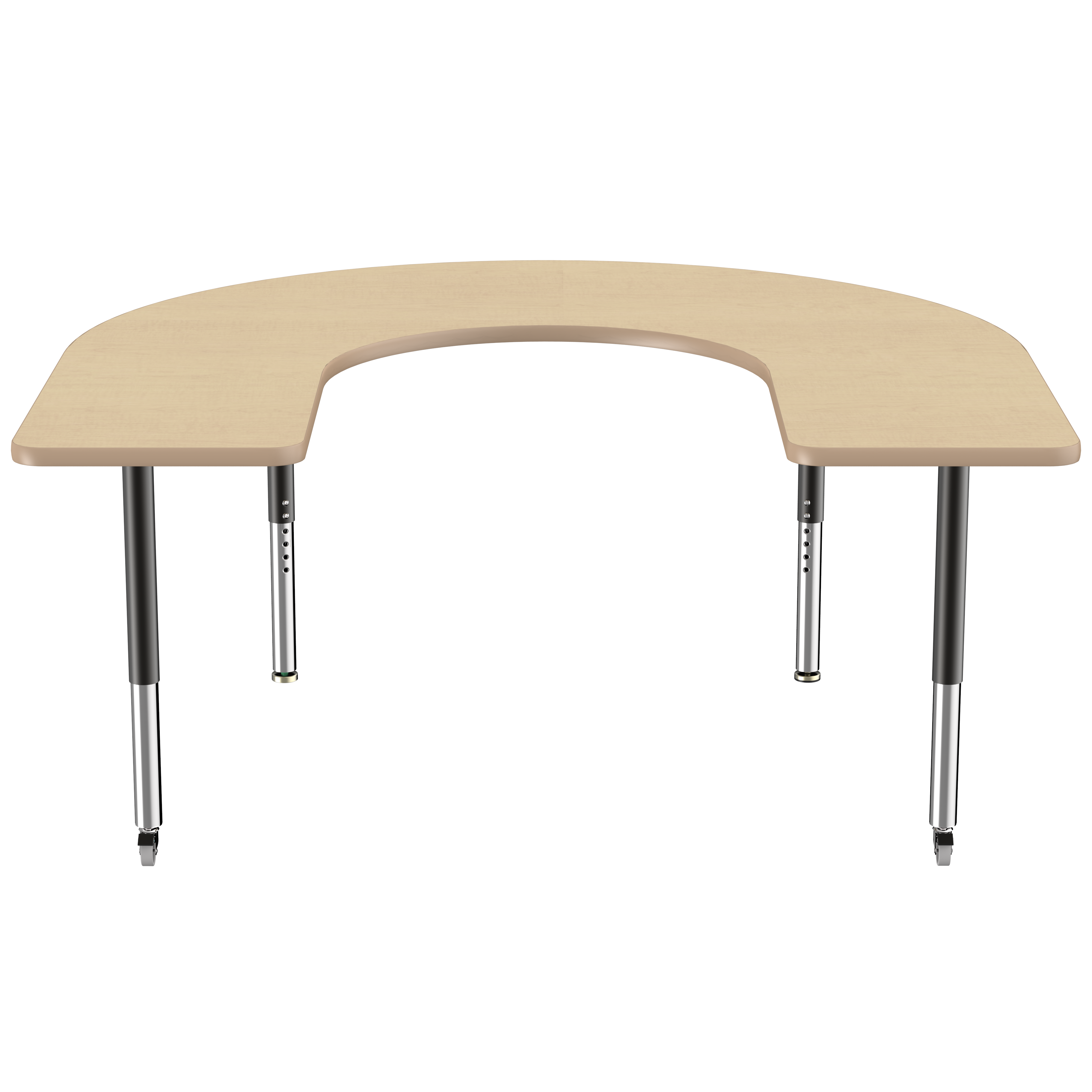 60" x 66" Horseshoe T-Molding Activity Table with Adjustable Super Legs - Maple/Maple/Black