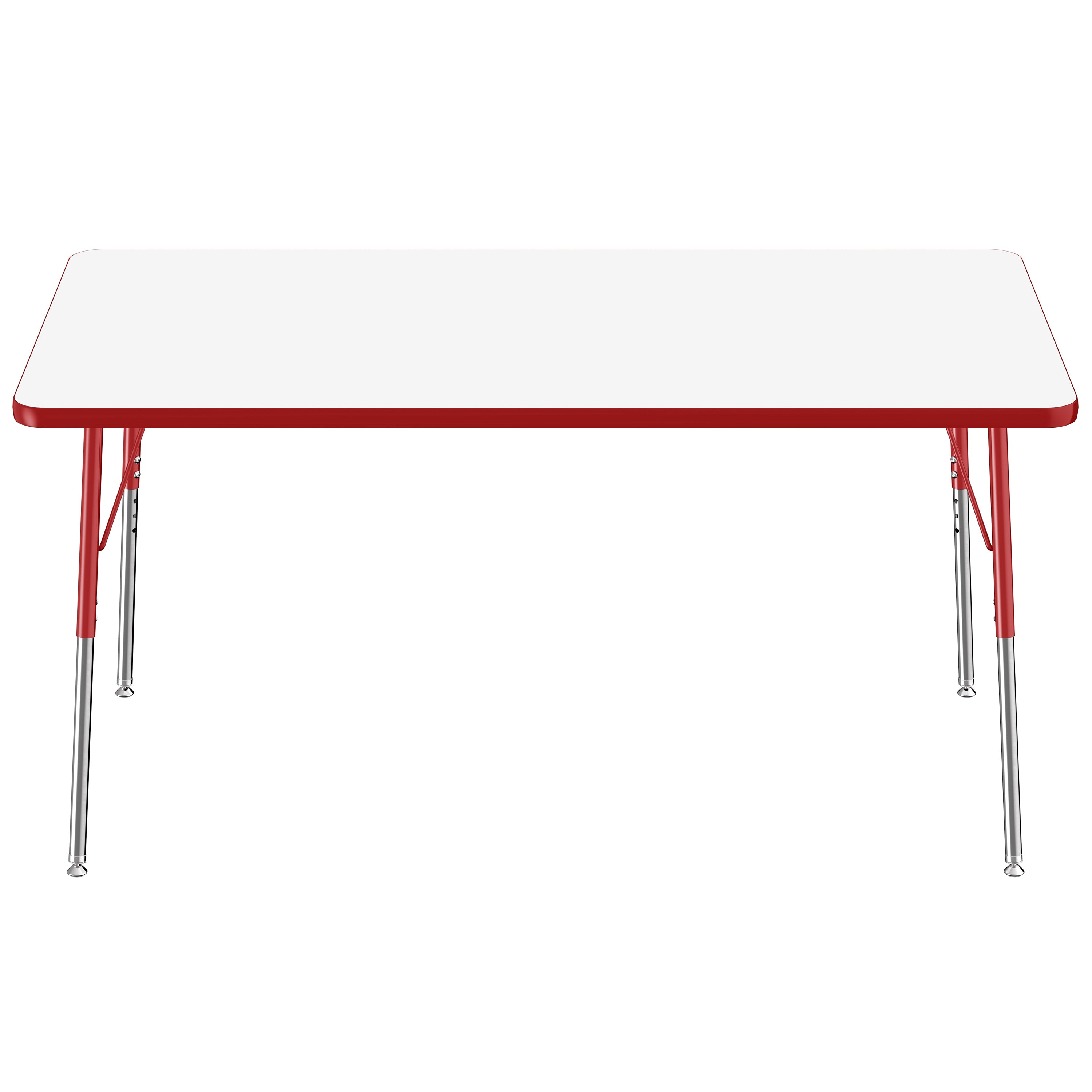 36" x 60" Rectangle Dry-Erase Activity Table with Adjustable Standard Swivel Glide Legs - Whiteboard/Red