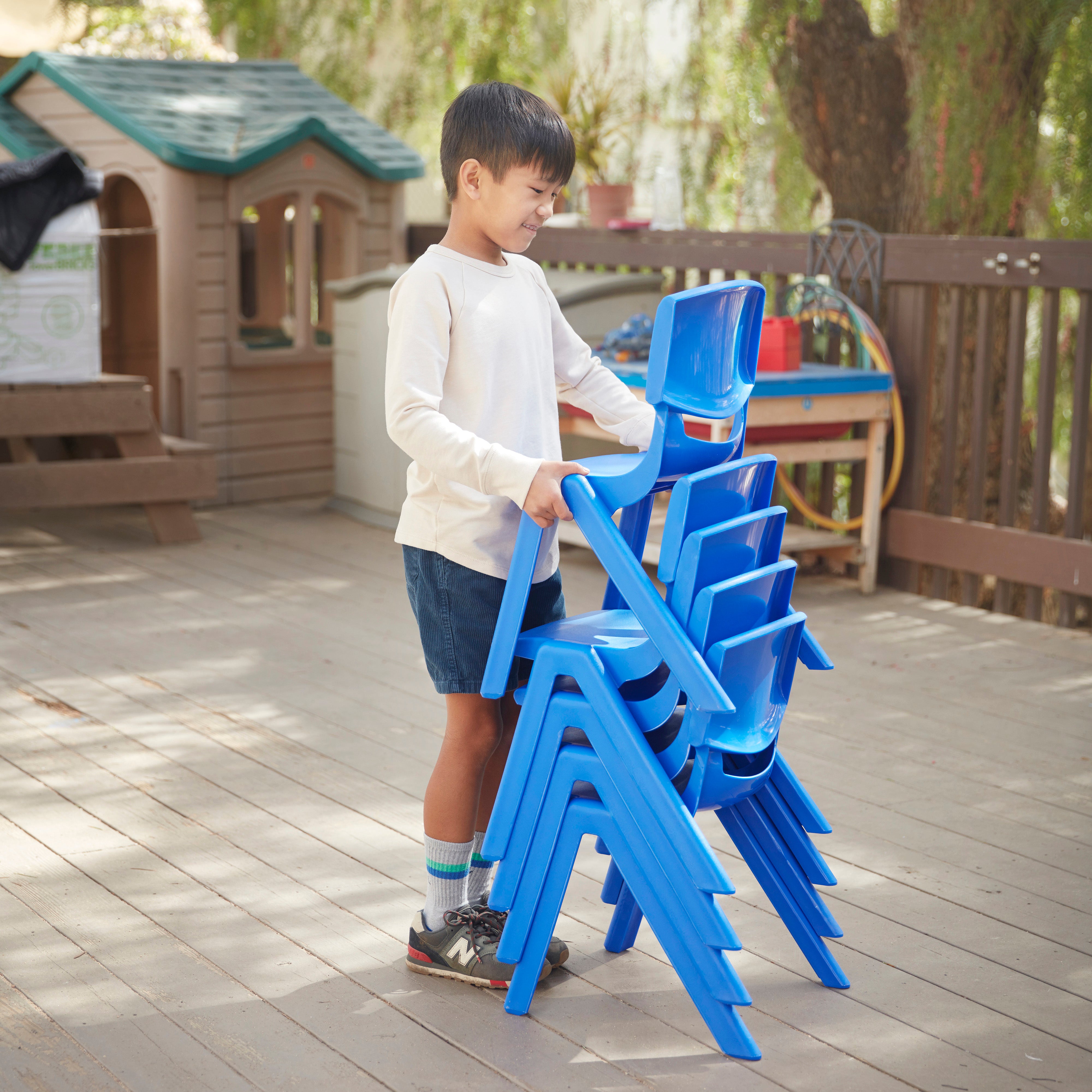 12in Plastic School Stack Chair 10-Pack - Blue