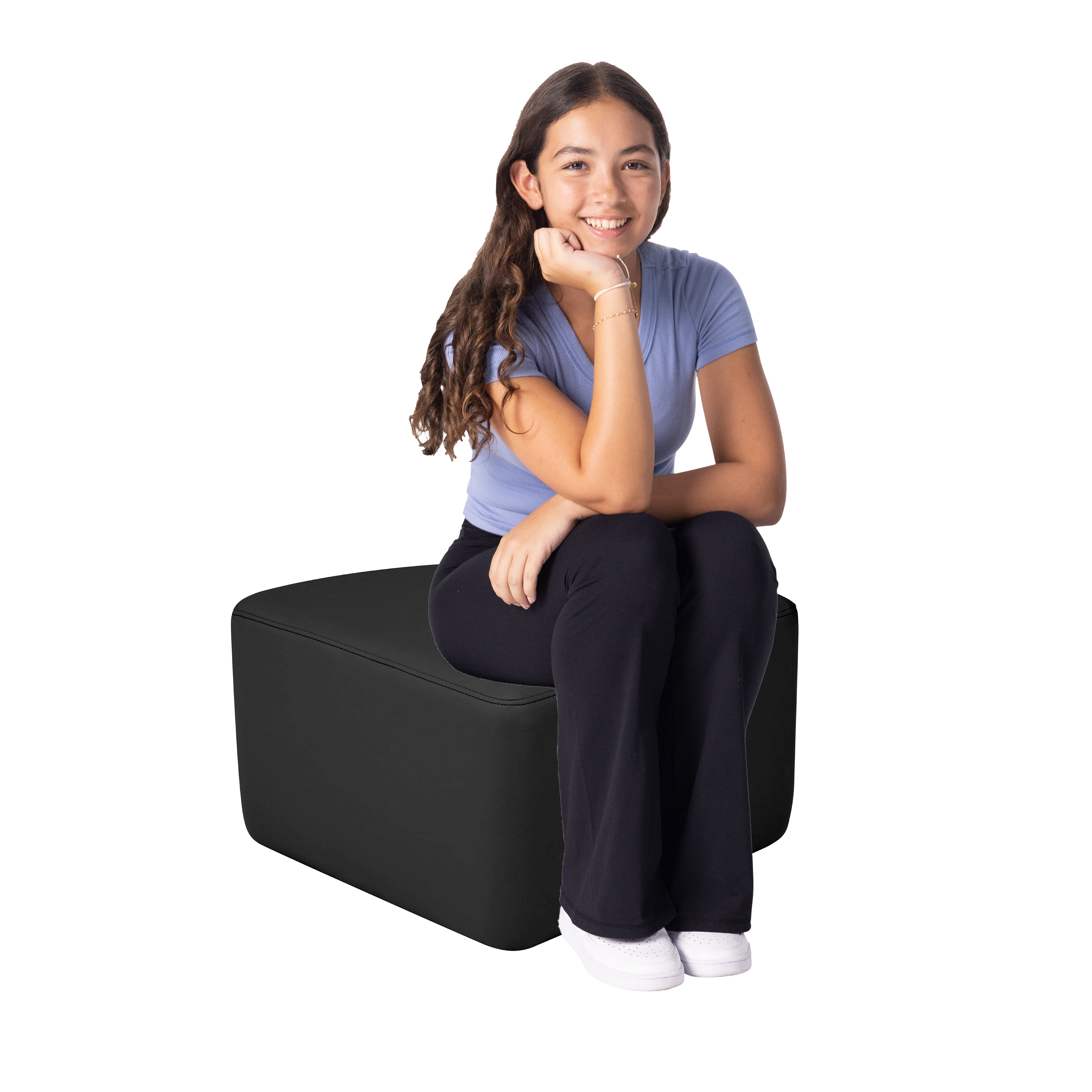 Pro Series Upholstered Pie Ottoman 12" Height - Black