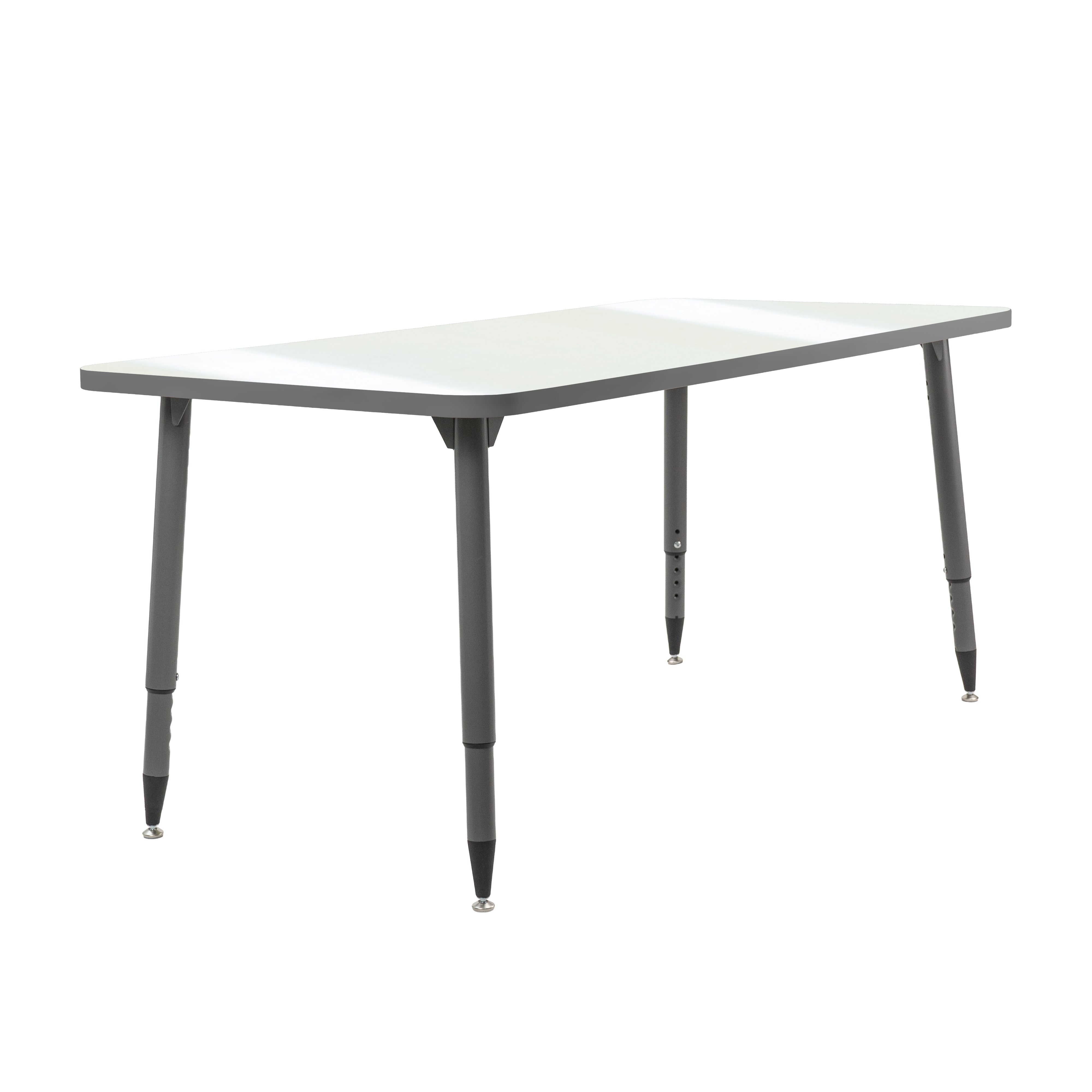 Adapte 30" x 60" Rectangle Dry-Erase Activity Table with Adjustable Tapered Legs - Whiteboard/North Sea