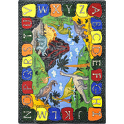 We Dig Dinosaurs 5'4" x 7'8" Oval area rug in color Multi