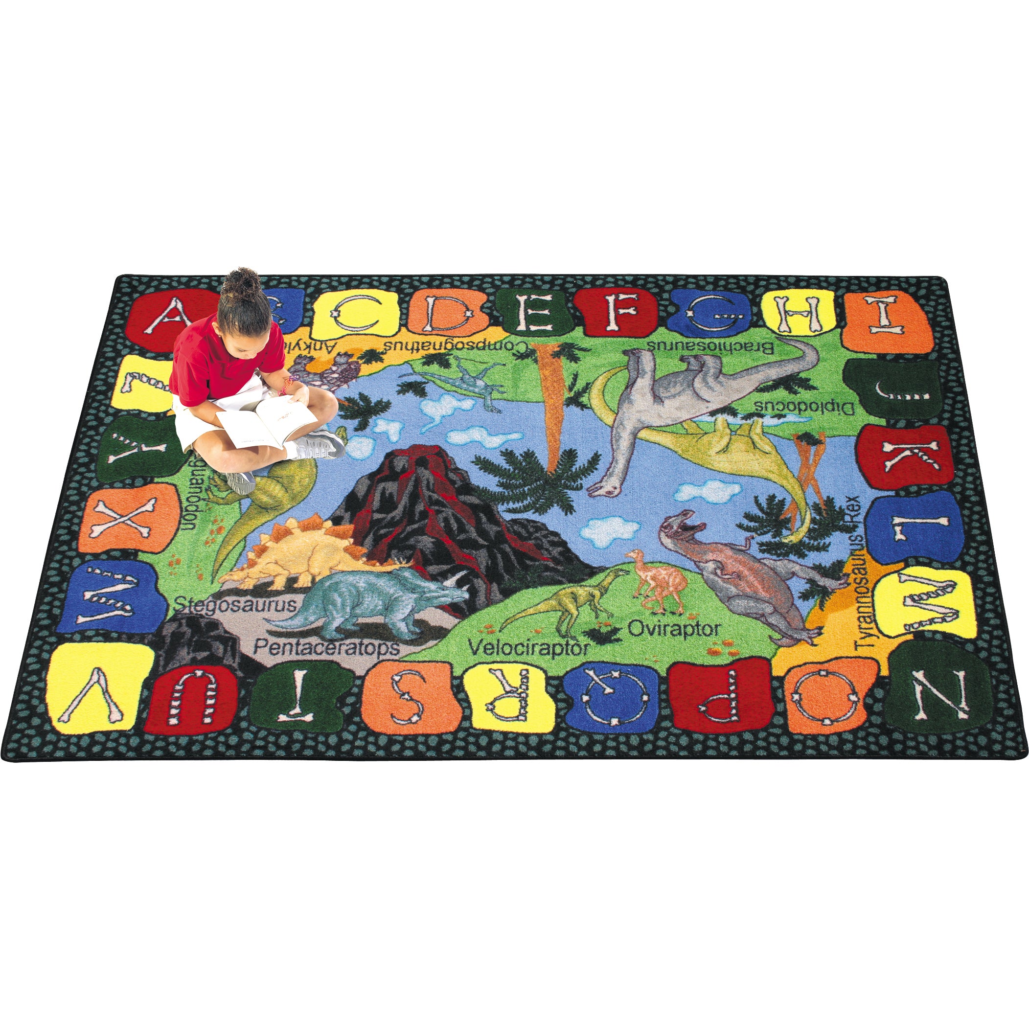 We Dig Dinosaurs 3'10" x 5'4" area rug in color Multi