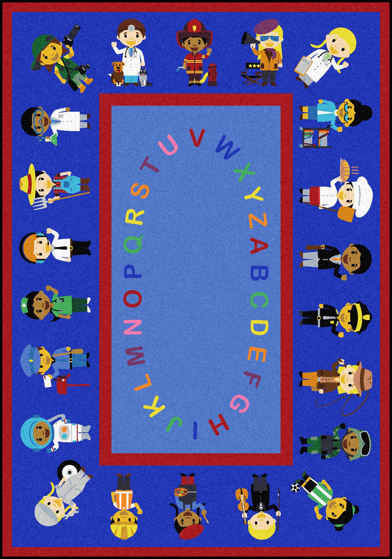 We Work Together 5'4" x 7'8" area rug in color Multi