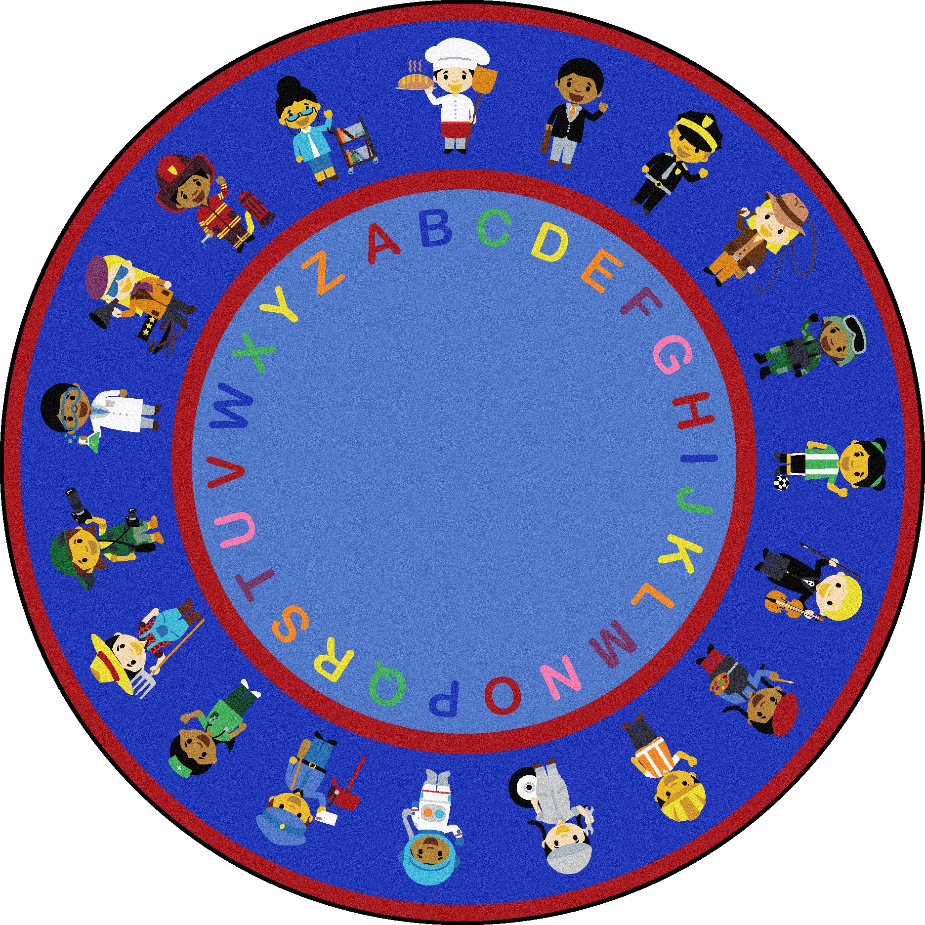 We Work Together 13'2" Round area rug in color Multi