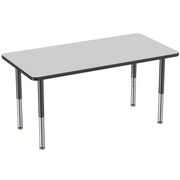 30" x 60" Rectangle T-Molding Activity Table with Adjustable Super Legs - Gray/Black