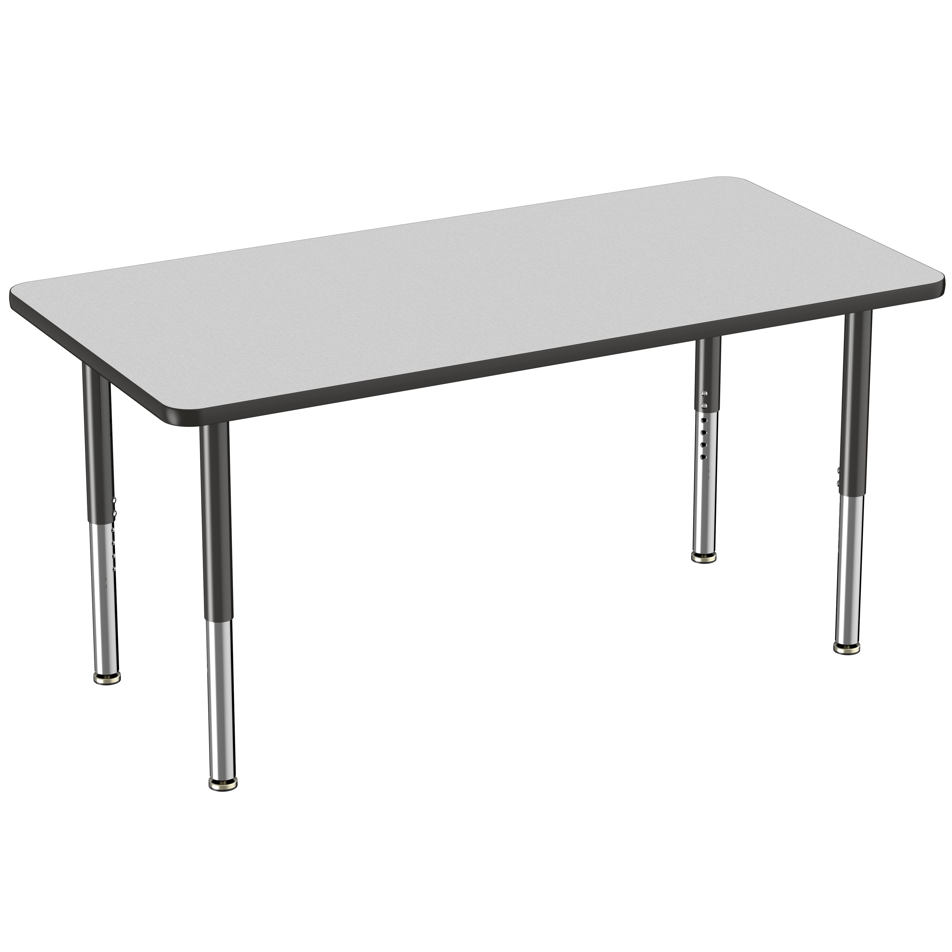 30" x 60" Rectangle T-Molding Activity Table with Adjustable Super Legs - Gray/Black