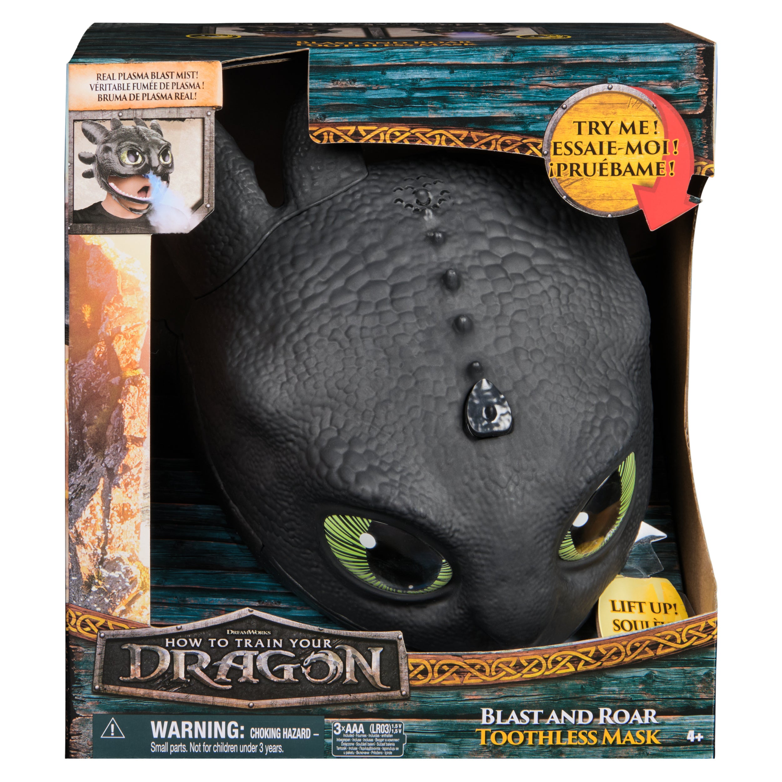 Dreamworks Dragons How To Train Your Dragon, Electronic Blast & Roar Toothless Mask, Kids Dress Up & Pretend Play Costumes for Boys & Girls Ages 4 & Up
