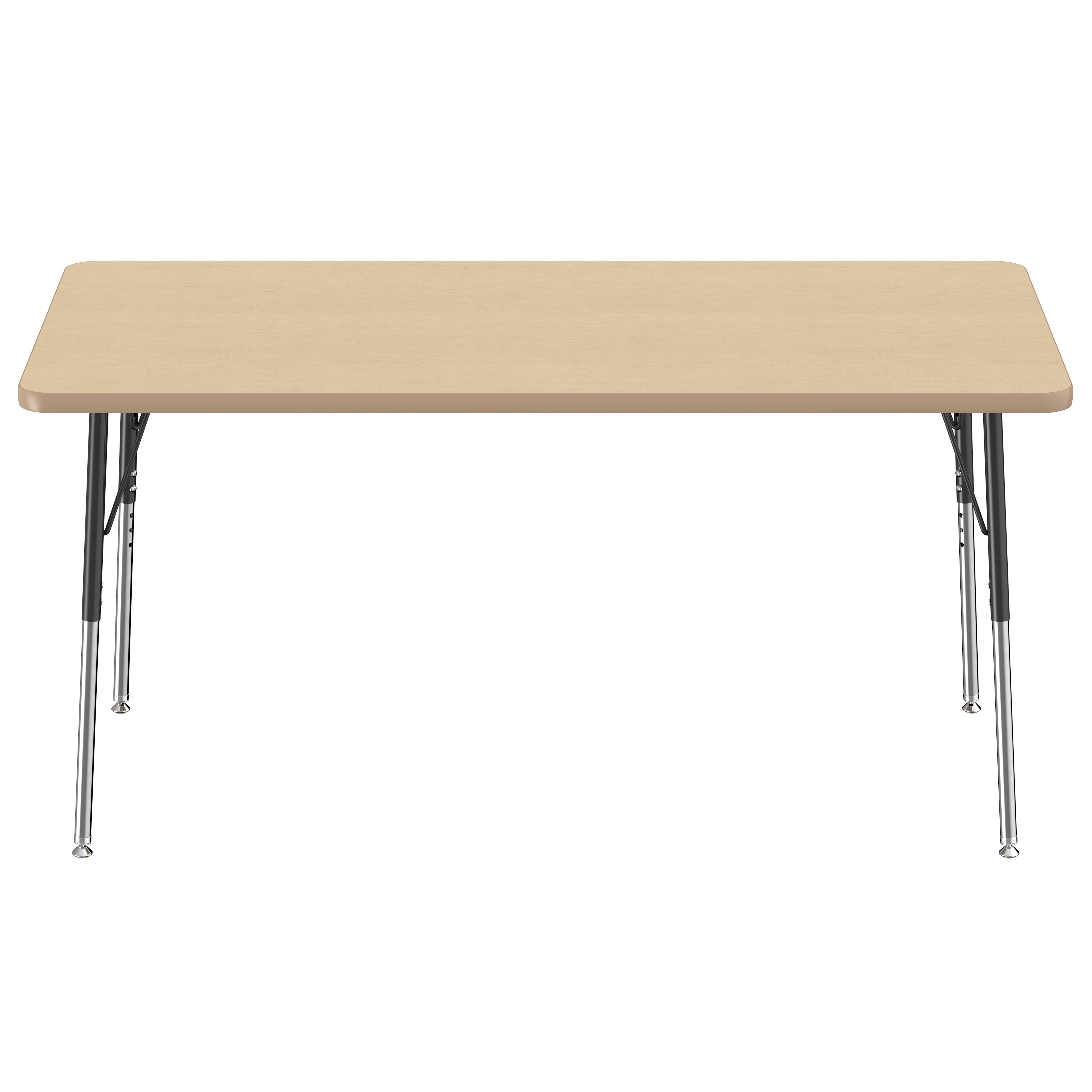 30" x 60" Rectangle Thermofused Activity Table with Adjustable Standard Swivel Glide Legs - Maple/Maple/Black