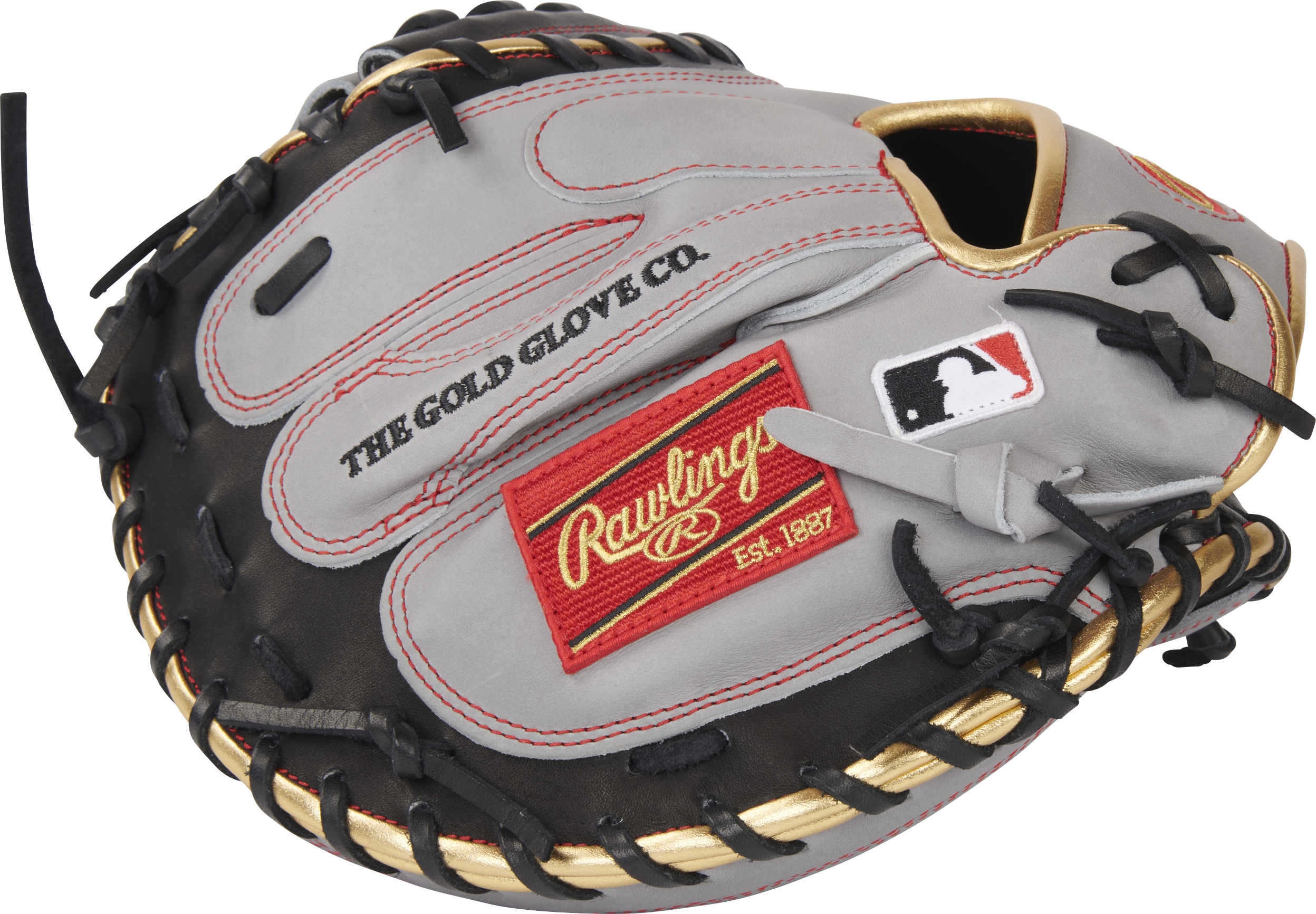 Rawlings Heart Of The Hide With R2G Technology Series Catchers Mitt 33-Inch Baseball Glove  - Right Hand Thrower - Black/Gray
