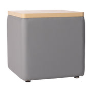 Pro Series Upholstered 18" x 18" Square Ottoman Table 18" Height - Gray/Maple