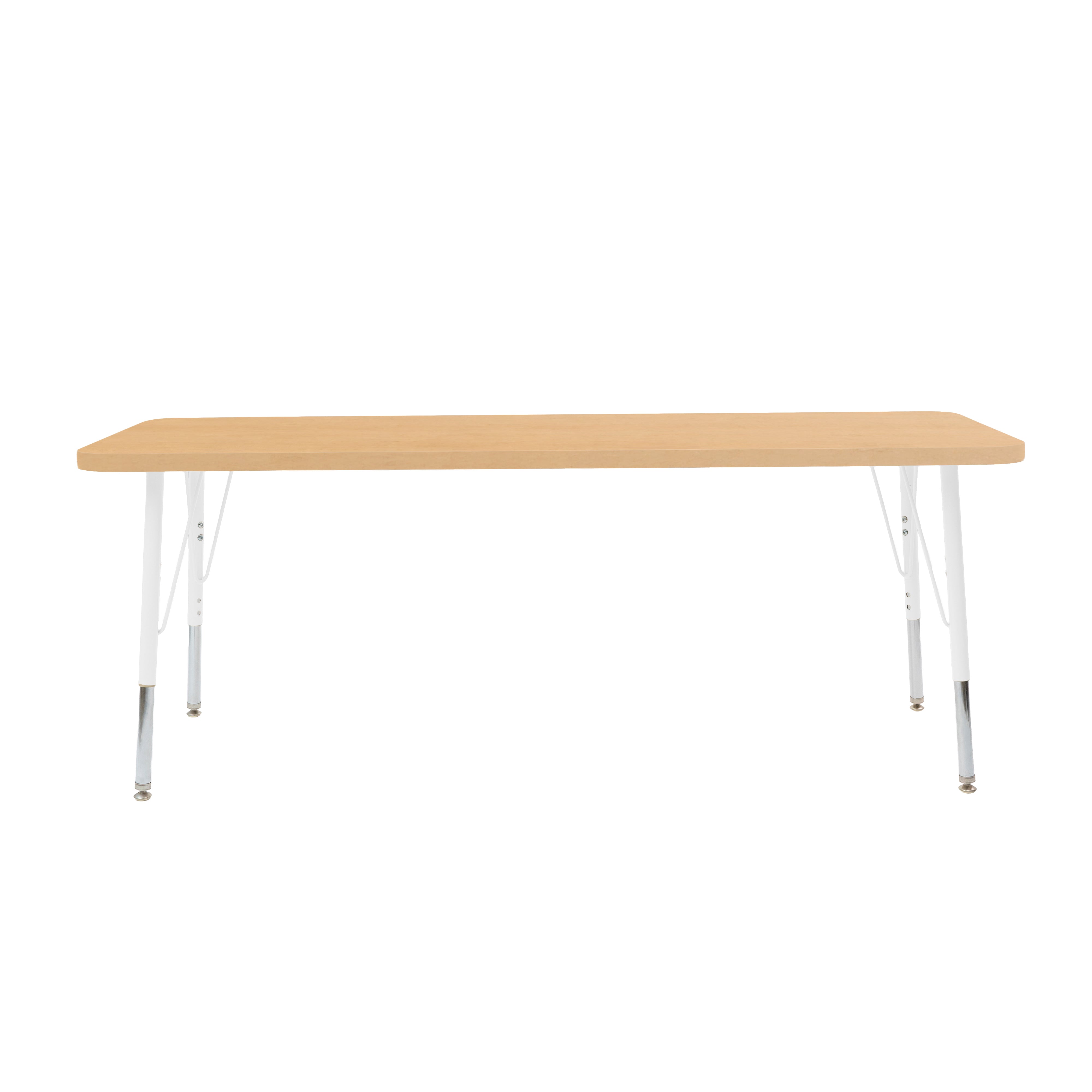 24" x 60" Rectangle Thermofused Woodgrain Activity Table with Standard Legs - Maple Grain/White