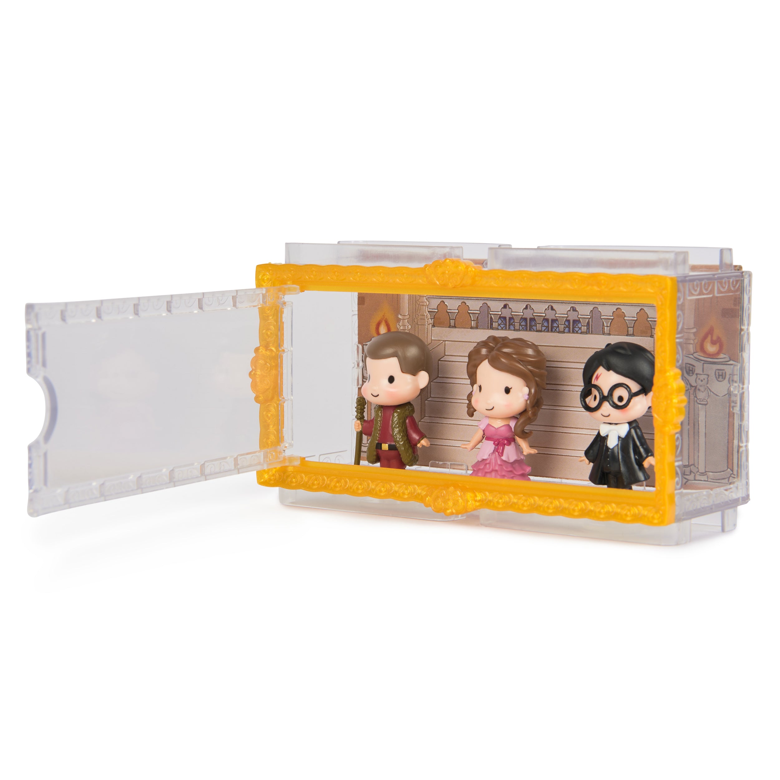 Wizarding World Harry Potter, Micro Magical Moments Year 4 Figure Set with Harry, Hermione, Viktor Krum & Display Case, Kids Toys for Ages 6 and up