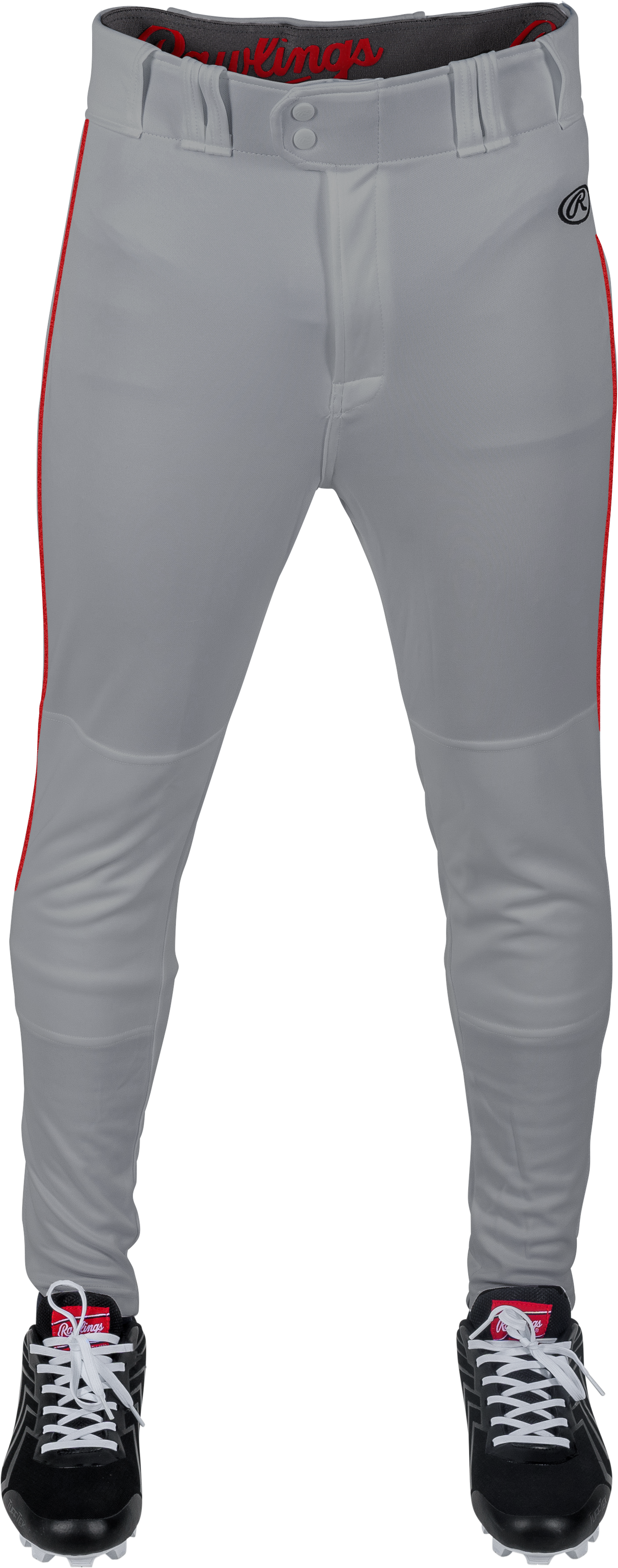 Rawlings Adult Launch Piped Pro Taper Fit Pant  - Medium - Blue Gray/Scarlet
