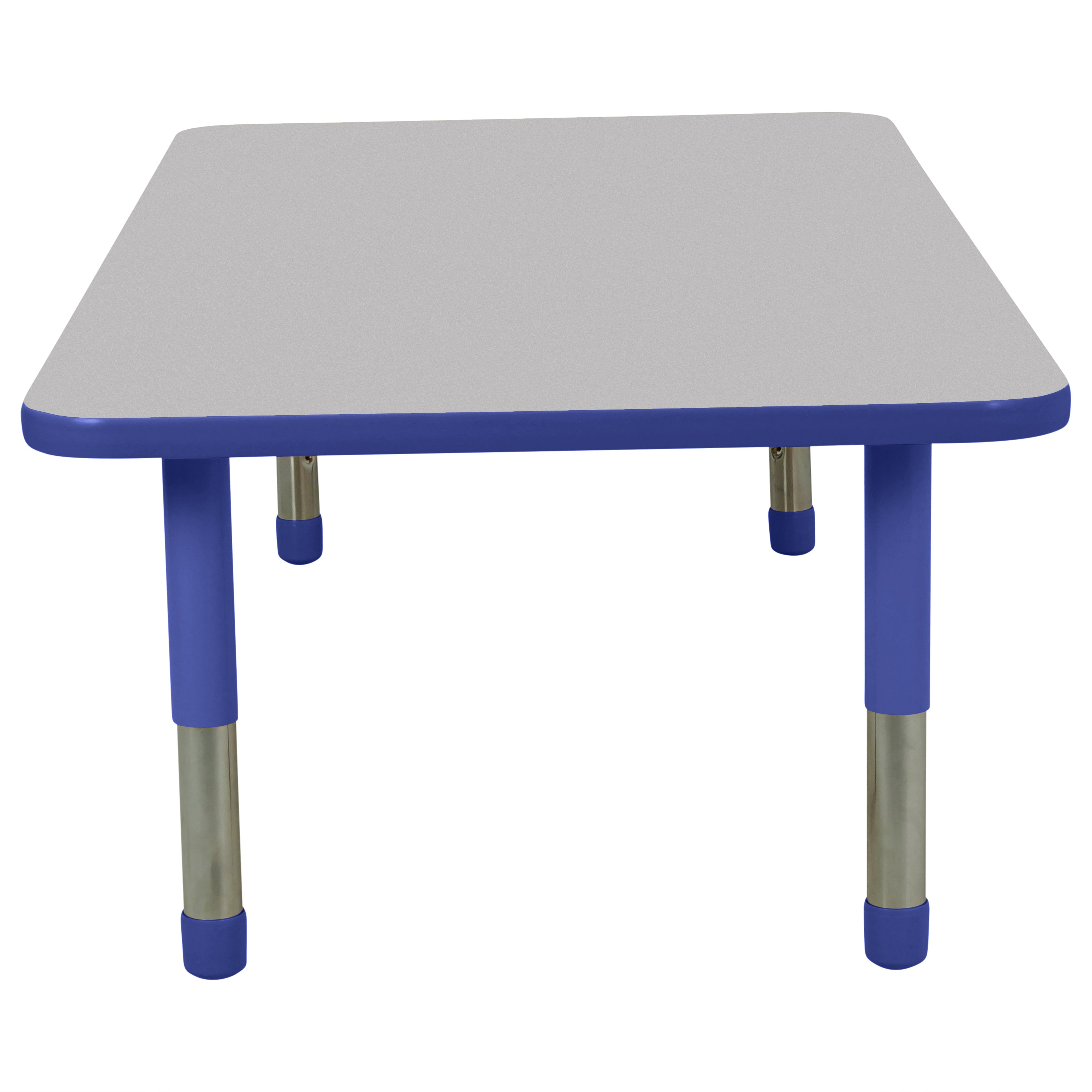 30" x 60" Rectangle T-Molding Activity Table with Adjustable Tiny Tot Legs - Gray/Blue
