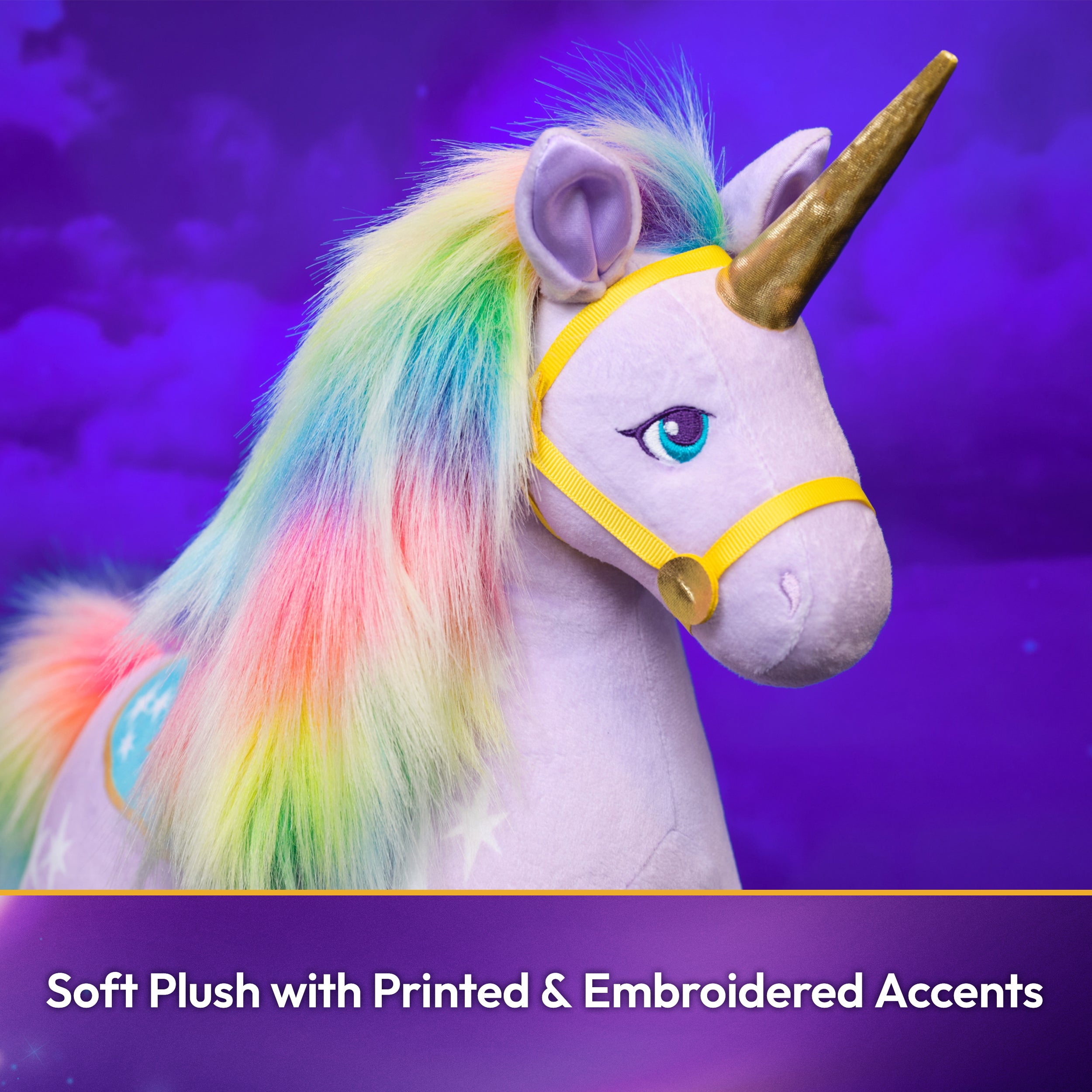 Unicorn Academy Official Wildstar Plush Toy, Unicorn Stuffed Animal, Unicorn Toys for Girls Ages 1 & Up, Purple, 15”