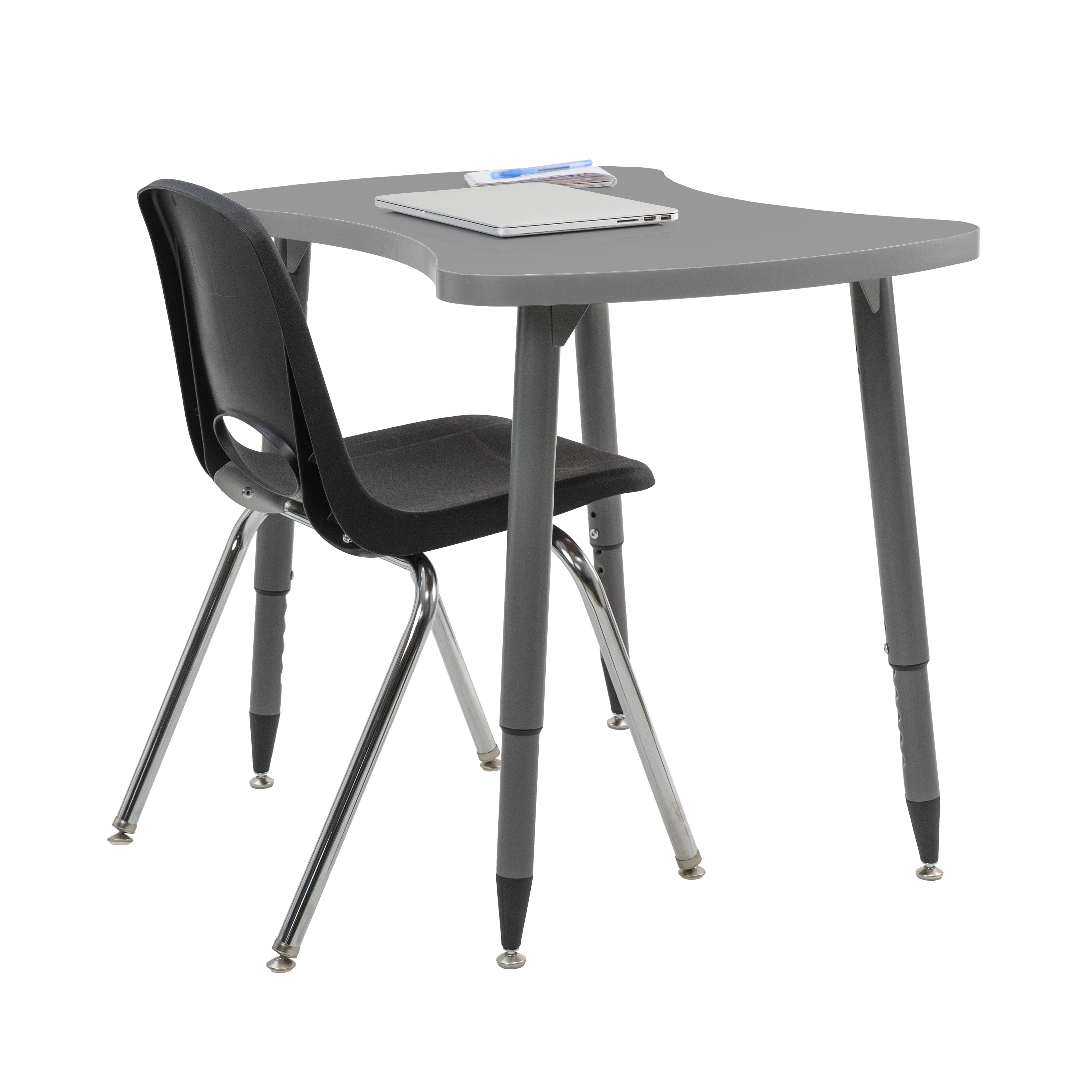 Adapte 25" x 37" Bowtie Thermofused Activity Table with Adjustable Tapered Legs - North Sea/North Sea