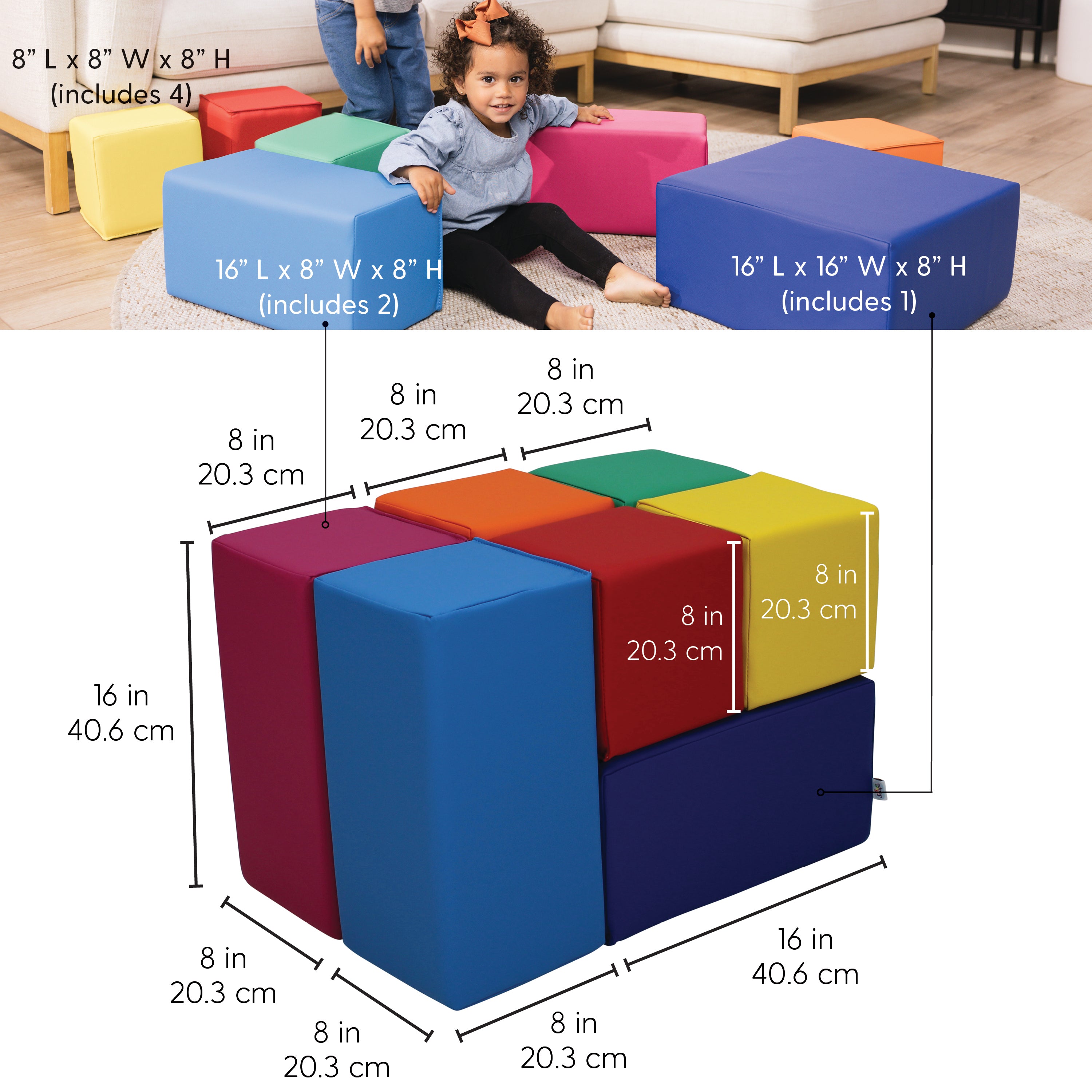 SoftScape Block Set, 7-Piece - Multicolor