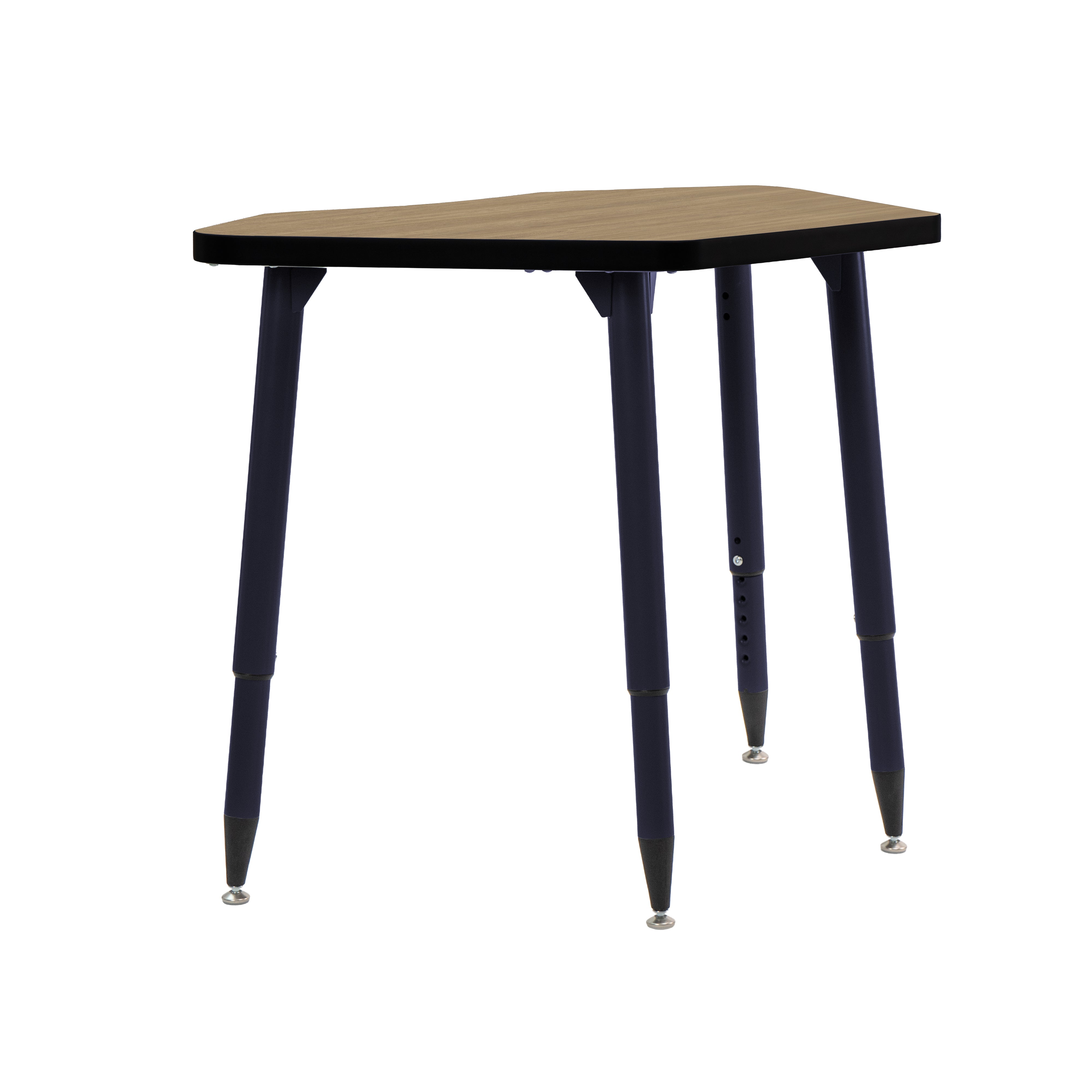 Adapte 24" x 36" Petal Thermofused Activity Table with Adjustable Tapered Legs - Pasadena Oak/Black
