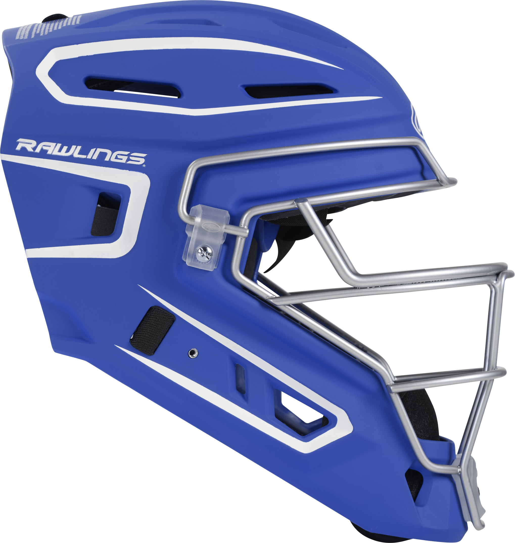 Rawlings Velo 2.0 Matte Junior Catchers Helmet - Royal/White