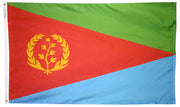 Eritrea Flag 4x6 ft. Nylon SolarGuard Nyl-Glo 100% Made in USA to Official United Nations Design Specifications.