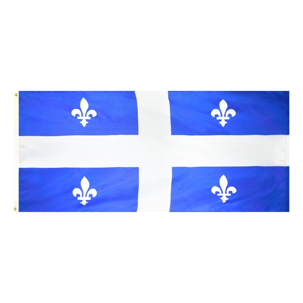 Quebec Canadian Province Flag 3x6 ft. Nylon SolarGuard Nyl-Glo 100% Made in USA
