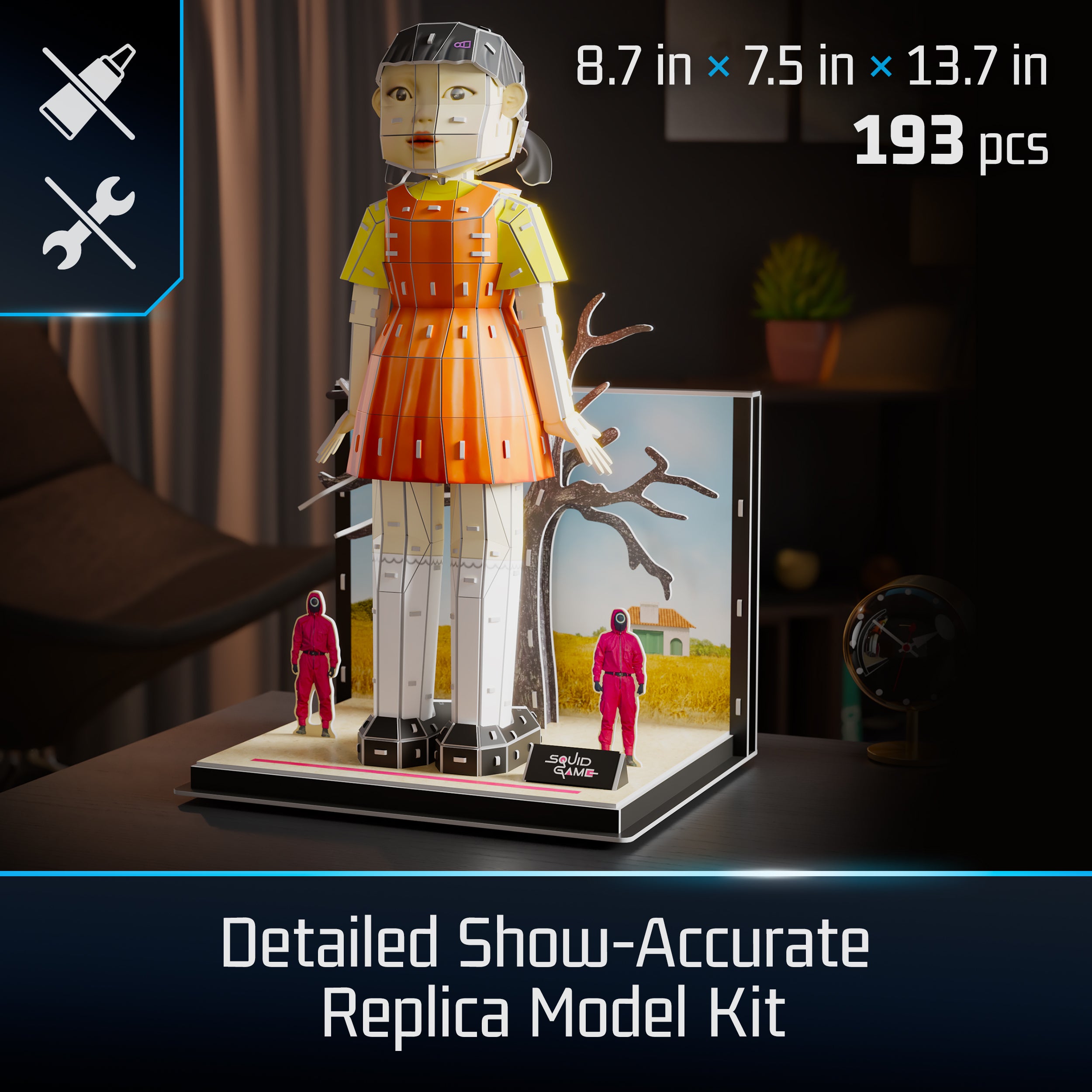 4D Build, Squid Game Young Hee Doll 3D Model Kit, Squid Game Collectibles & Desk Décor, Adult Puzzle, Building Toys, 193 Pieces, 3D Puzzles for Ages 12 & Up