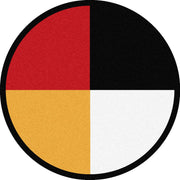 Wheel of Life 7'7" Round area rug in color Multi