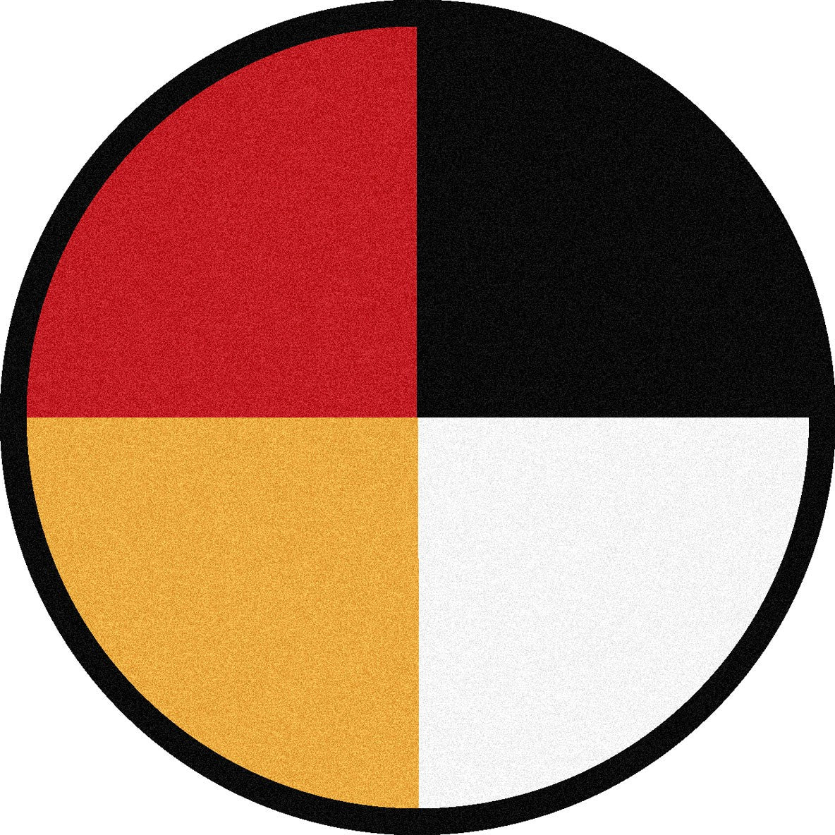 Wheel of Life 5'4" Round area rug in color Multi