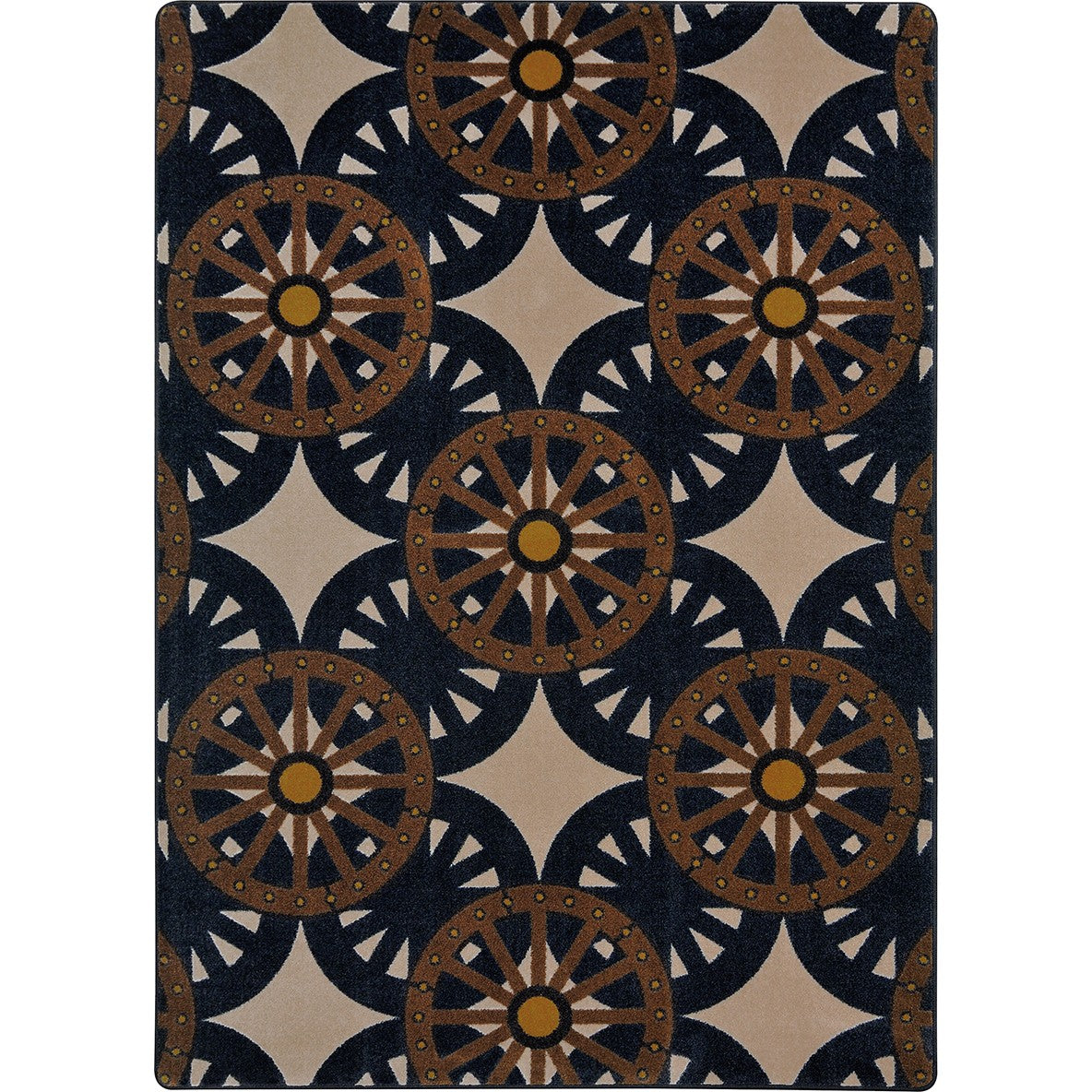 Wheel Shadows 5'4" x 7'8" area rug in color Buff