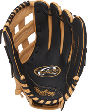Rawlings Players Series Youth 11.5-Inch Baseball Glove - Right Hand Thrower - Black/Camel