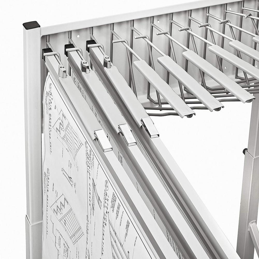 Vertical File Rolling Stand for Blueprints, White