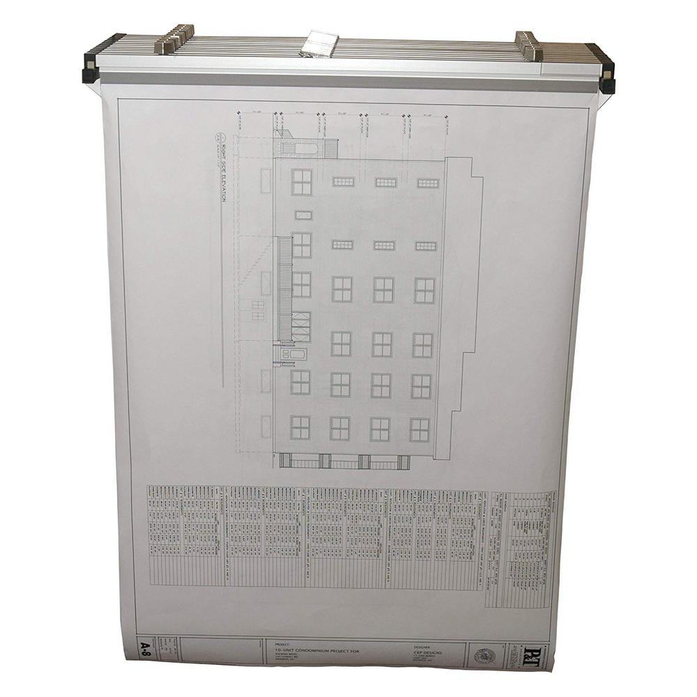 Drop/Lift Wall Rack for Blueprints, White