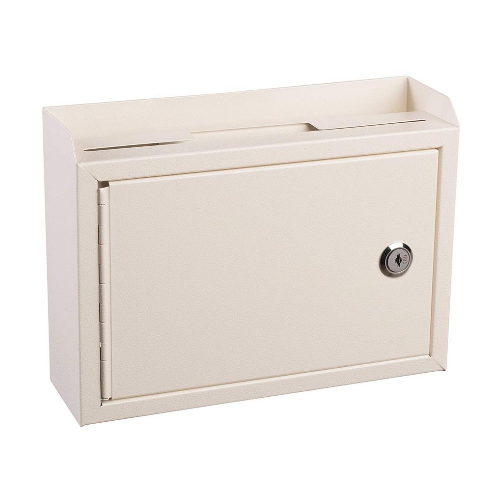 Medium Size White Steel Multi-Purpose Suggestion Drop Box with Suggestion Cards