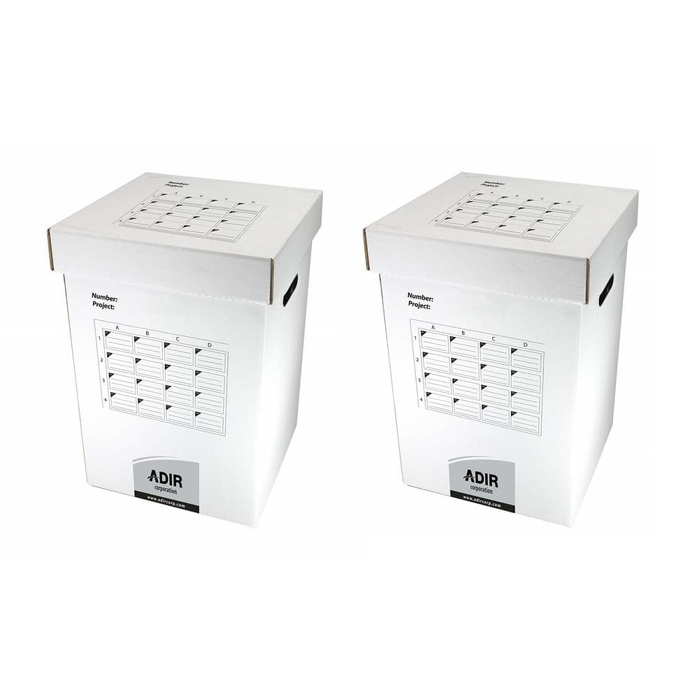 25 in. Corrugated Cardboard 16 Roll File Upright Storage Cabinet (2 pack)