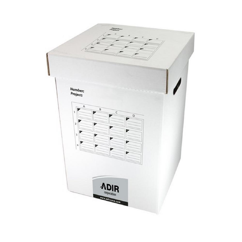 25 in. Corrugated Cardboard 16 Roll File Upright Storage Cabinet