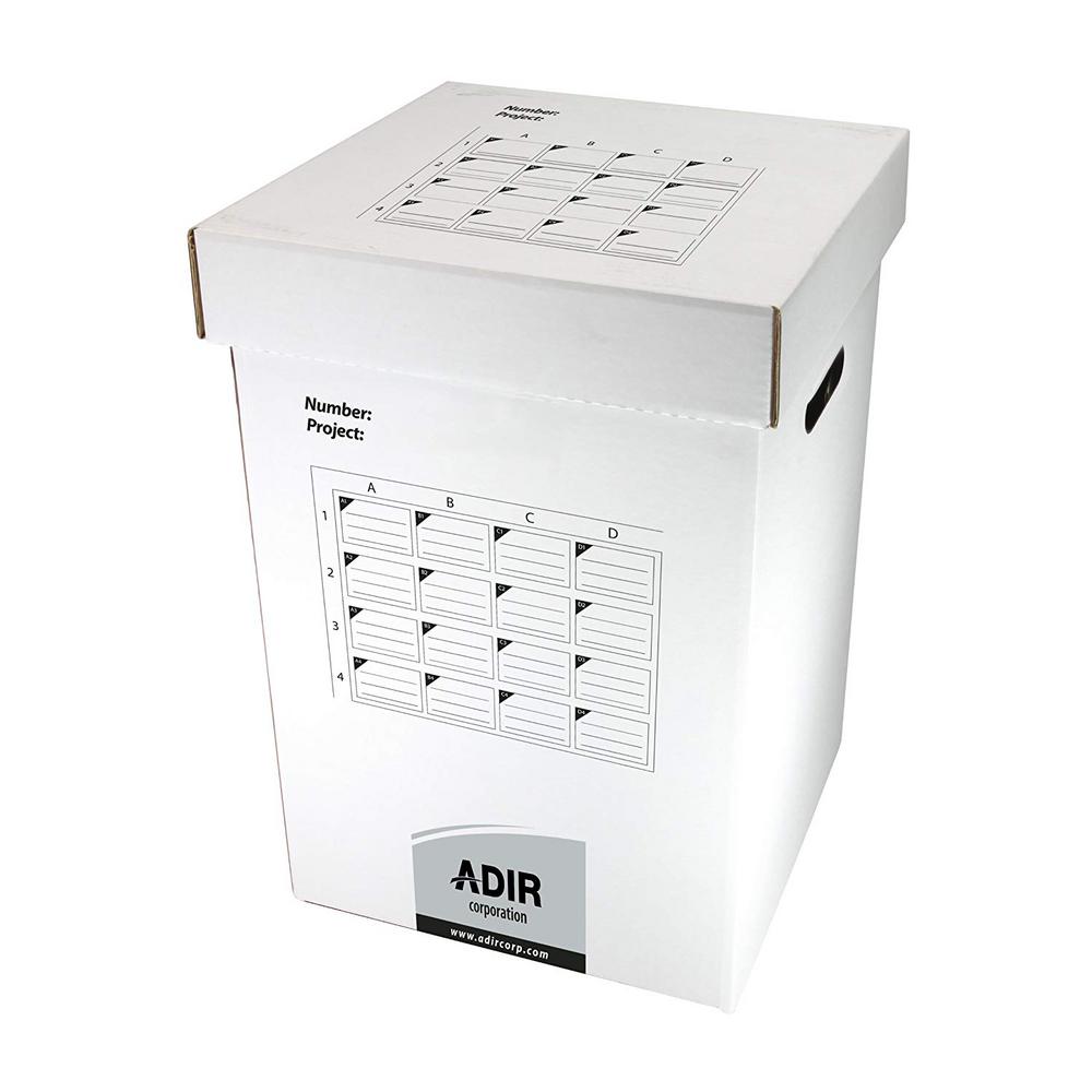 37 in. Corrugated Cardboard 16 Roll File Upright Storage Cabinet
