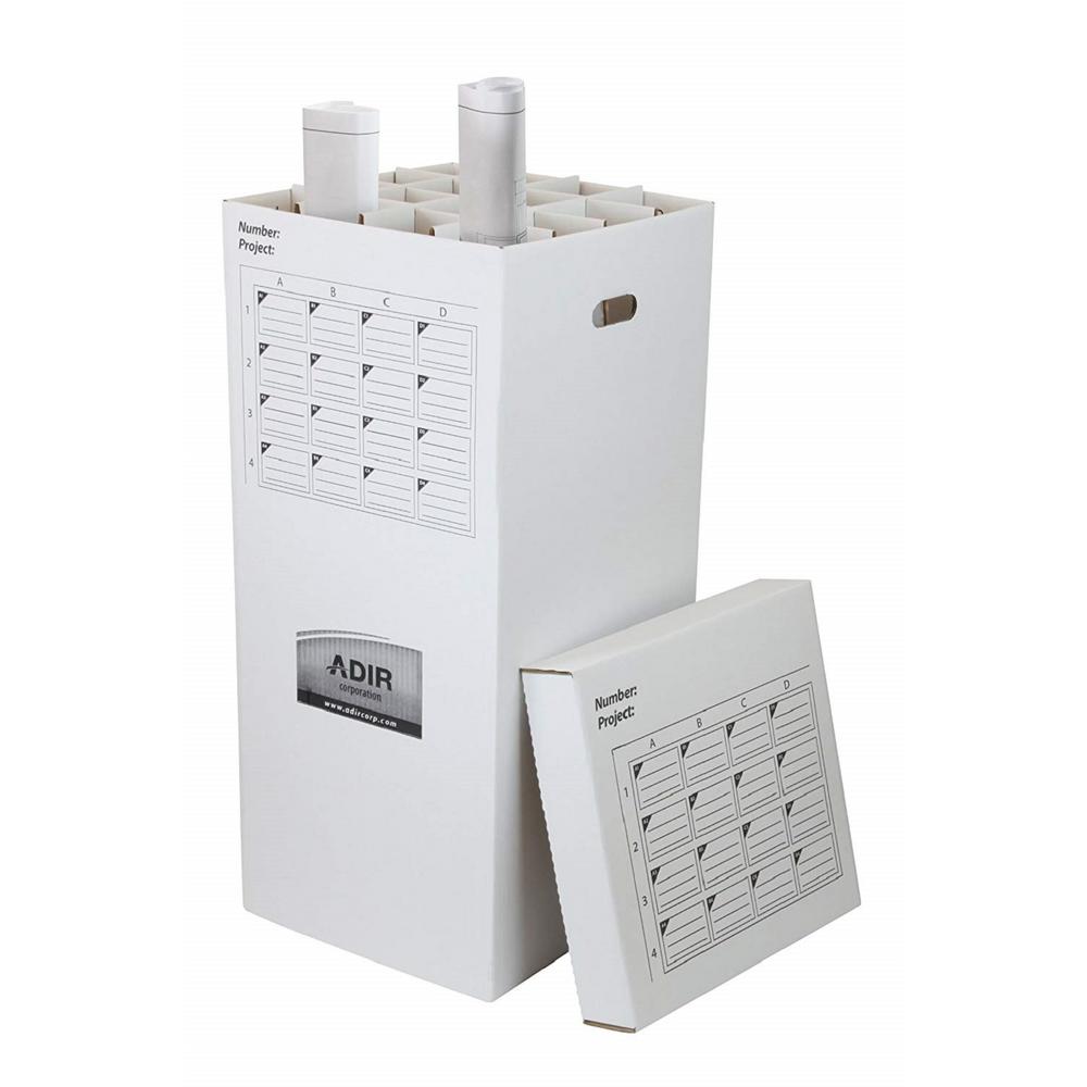 37 in. Corrugated Cardboard 16 Roll File Upright Storage Cabinet