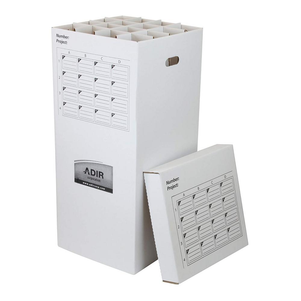 37 in. Corrugated Cardboard 16 Roll File Upright Storage Cabinet