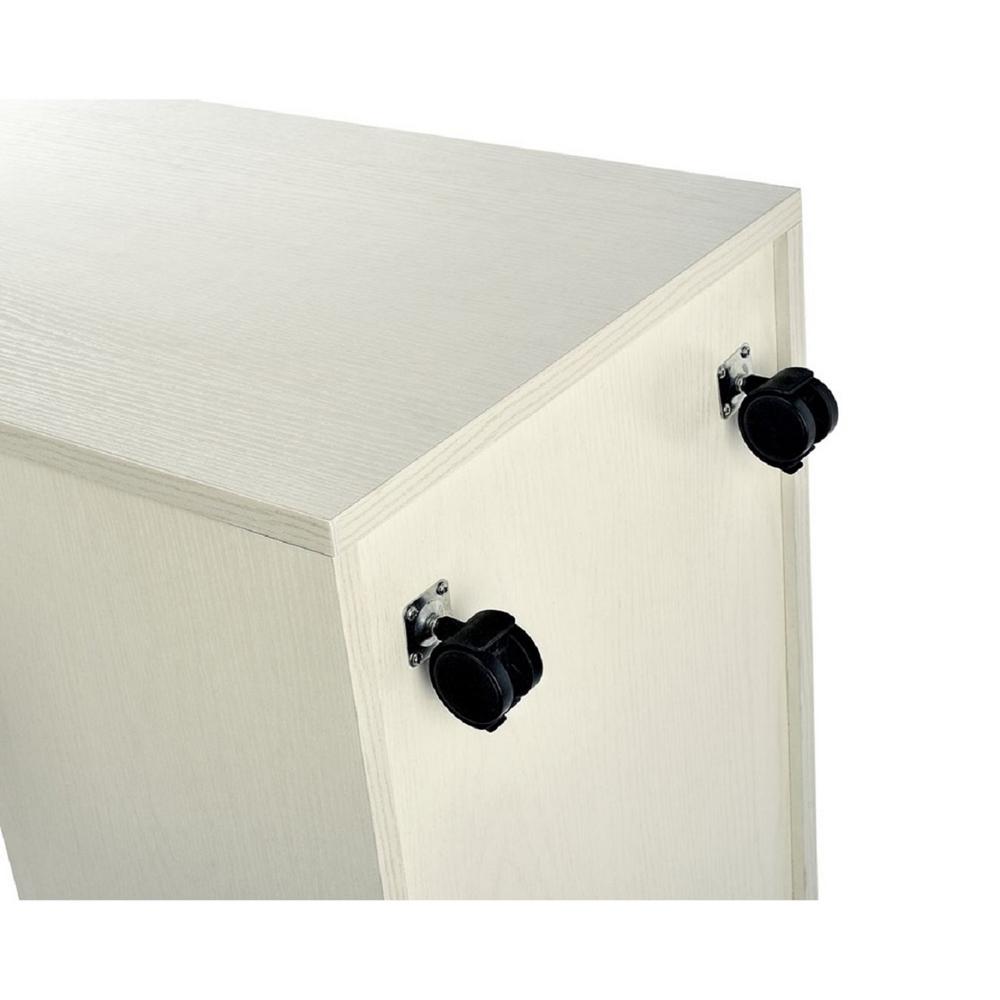 21-Slot White Mobile Rolling Wood Blueprint Roll File Large Document Organizer 2 Pack