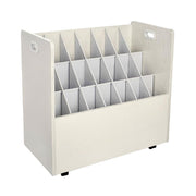 21-Slot Mobile Rolling Wood Blueprint Roll File Large Document Organizer