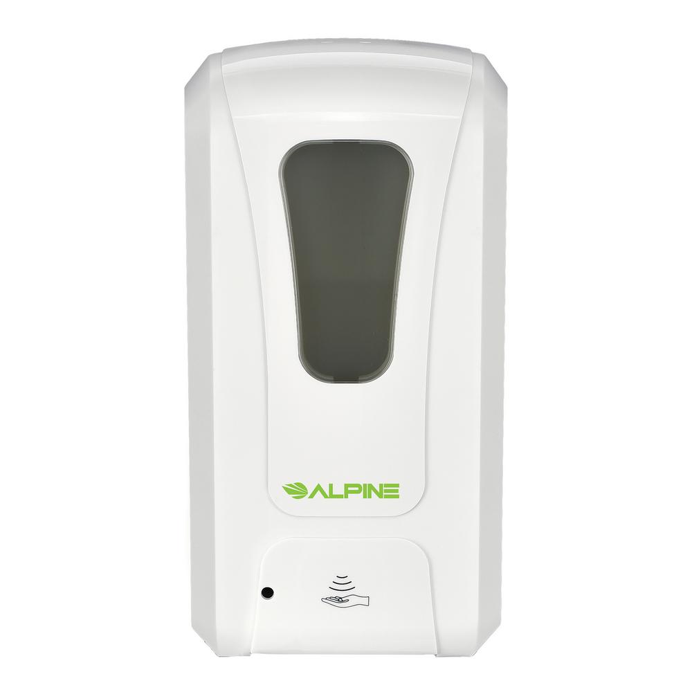 1200 ml. Wall Mount Automatic Gel Hand Sanitizer Soap Dispenser in White (2-Pack)