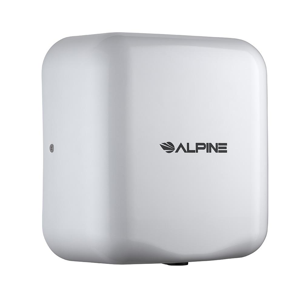 Hemlock Commercial Stainless Steel White Automatic 220-Volt High-Speed Electric Hand Dryer with Wall Guard