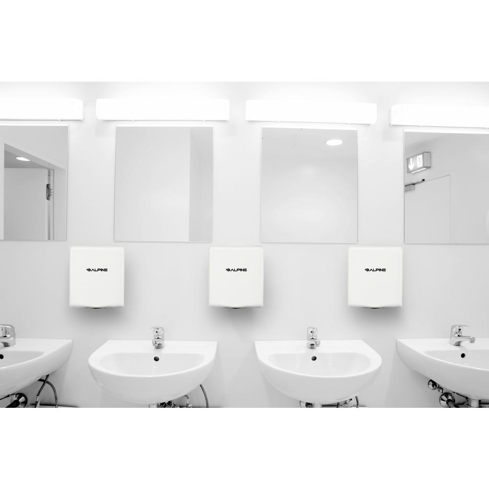 Willow Commercial White High Speed Automatic Electric Hand Dryer with Wall Guard
