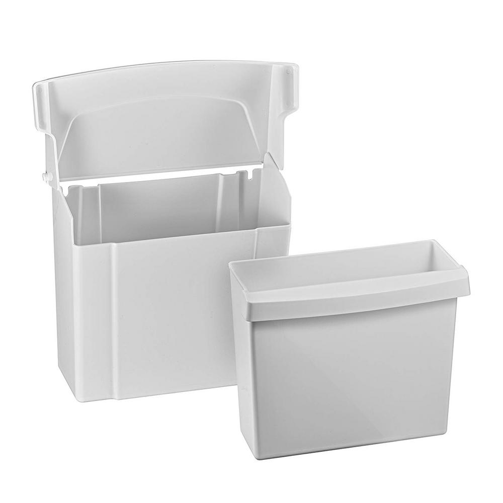 White Durable Plastic Sanitary Napkin Receptacle 2 Pack