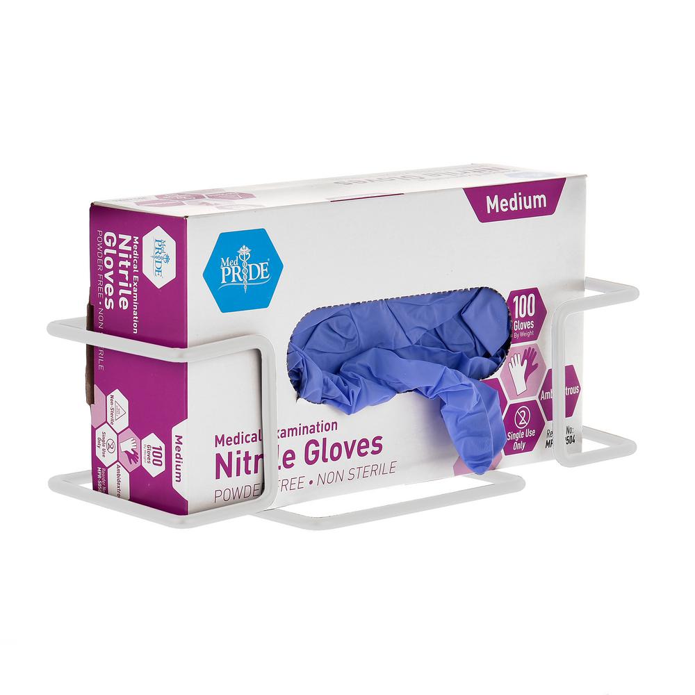 Alpine Industries Single Box Capacity Wire Wall Mount Glove Dispenser, White