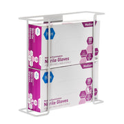 Double Box Wire Wall Mount Glove Dispenser, White