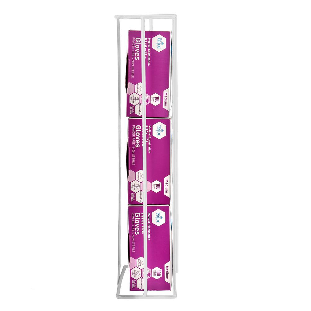 Triple Box Wire Wall Mount Glove Dispenser, White