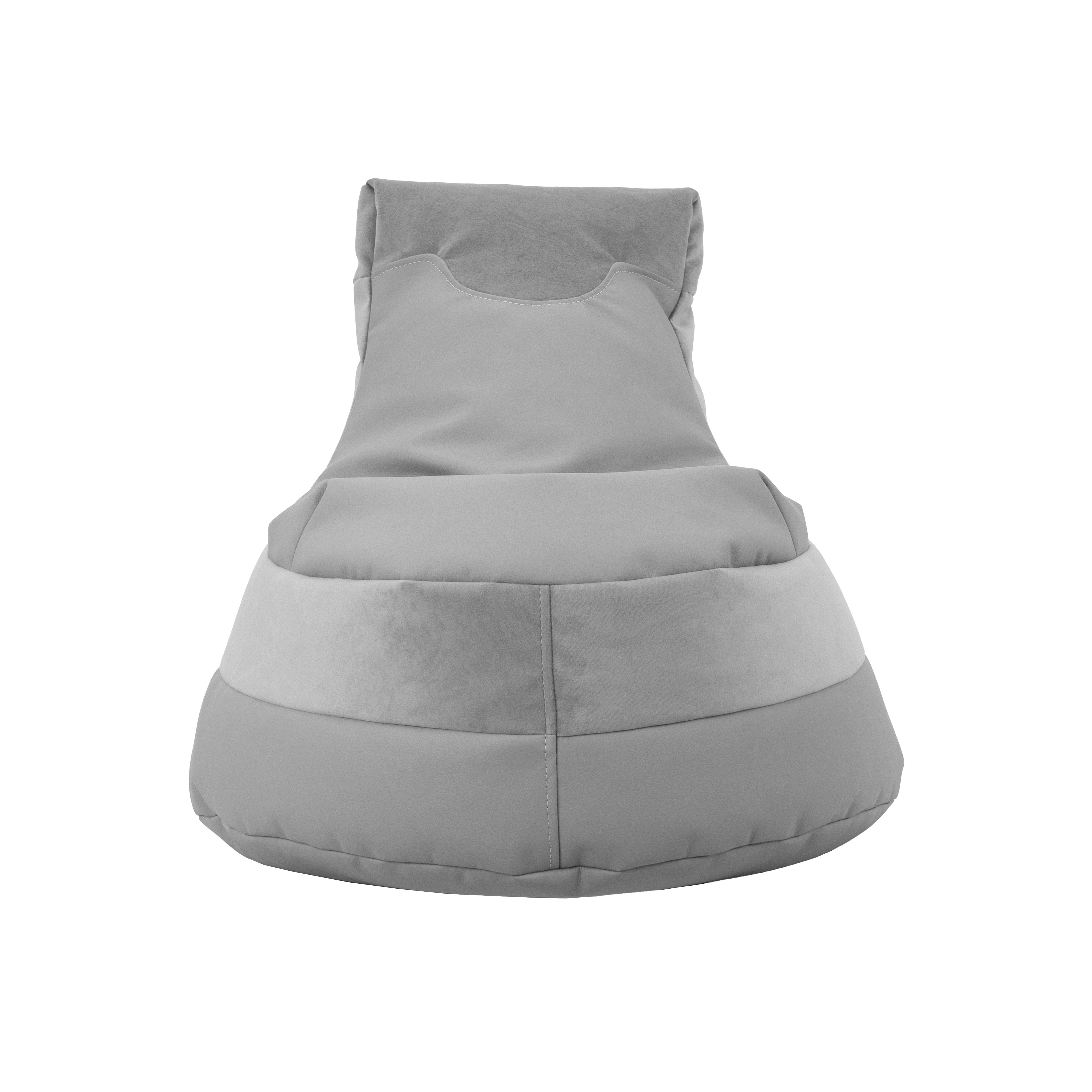 SoftScape Two-Textured Trendy Bean Bag, 2-Piece - Smoke