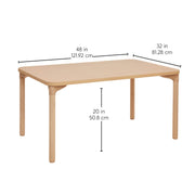 30" x 48" Rectangle All-Purpose Activity Table with 20" Wood Legs